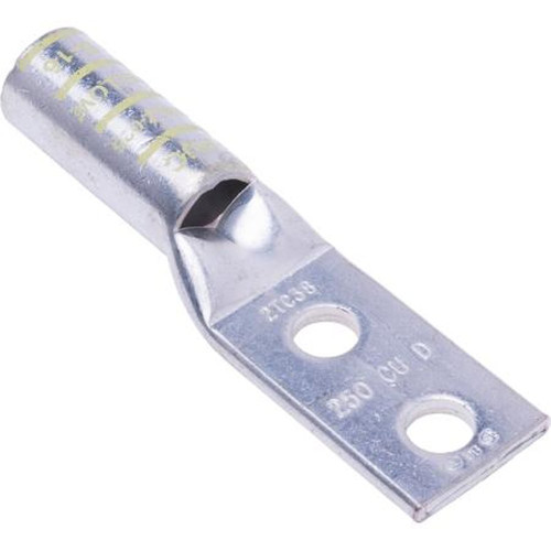 HARGER GECLB2502C 2-Hole Long Barrel Lug 1" Hole, 3/8" Hardware Size with Inspection Port, Yellow