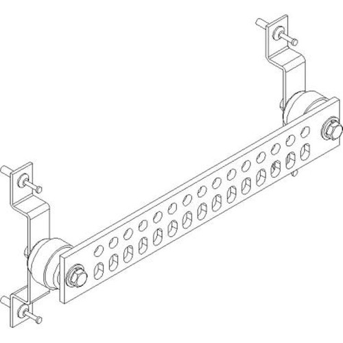 HARGER WSGB-2X14-IS 1/4"x2"x14" Ground Buss Bar Kit for Shelters.Bar Has 15 Pairs of Universal Holes.Includes Insulated Shelter Mounting Hardware