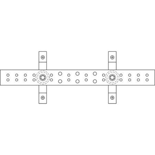HARGER GBI14420TMGBKT 1/4"x 4" X 20" Ground Bar Kit W/ Insulators & Shelter Brackets.BICSI Pattern.24 Pair 5/16" & 6 Pair 3/16" Holes.Includes
