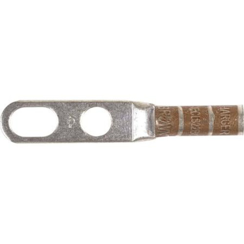 HARGER GECLB22BC-250BK Universal Long Barrel 2 Hole Lug for #2 Stranded Cable.Features 1 Round 3/8" Hole and a Slot for Spacing Between 3/4" & 1"
