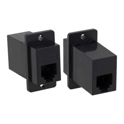 L-COM ECF5044S-BK Modular Coupler, RJ11 (6x4), Cat 3, Straight, Black