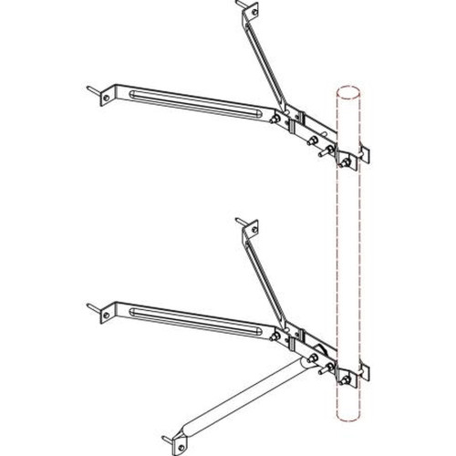 NELLO 104367 18" Clearance Galvanized Wall Mount.Includes Upper and Lower Bracket.Supports Mast Up to 1-3/4" O.d.Includes Four 1/4" X 2" Lag Screws