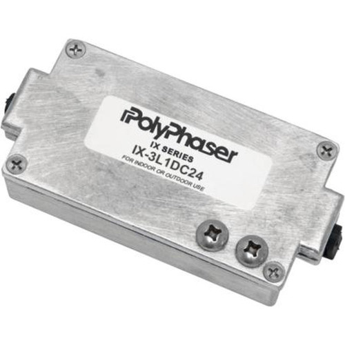 POLYPHASER IX-3L1DC24 3 Pair Data Line Protector, 1 Pair 24Vdc Protector.for RS232 Applications Up to 25Mbps.Weatherized