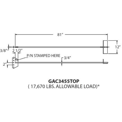 ROHN GAC3455TOP Anchor Rod Assembly.Consists of Rod with Flat Concrete Anchor and a Equalizer Plate That Allows Up to Five Wire Attachments.No