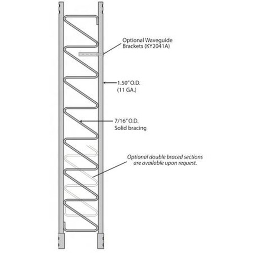 Rohn 55G General Purpose Communications Tower Section.10'.1 1/2" High Strength Tubing.Zig-Zag Cross Bracing of Solid Steel Every 15 3/4".Includes