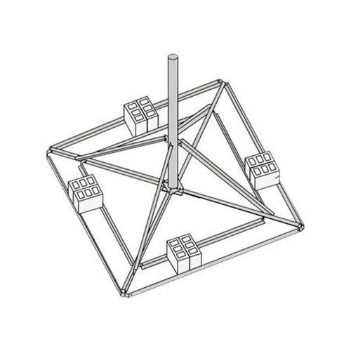 ROHN BRM435 Ballast Roof Mount.36" Overall Mast Height - 3" Standard - 3.5" Od.6 1/2 Ft Square Frame