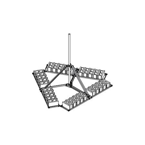 SABRE C10-222-001 Non-Penetrating Tri-Pod Roof Mount with Ballast Frame.2-3/8 - 2-7/8" OD Coupler for Mounting Pipe (pipe Not Included)