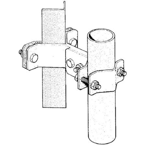 SINCLAIR CLAMP015B Pipe to Angled Tower Member Clamp.Holds 1.5" to 3.5" OD Pipe to 2-4" 60 Degree Angle Tower Leg.Single Piece