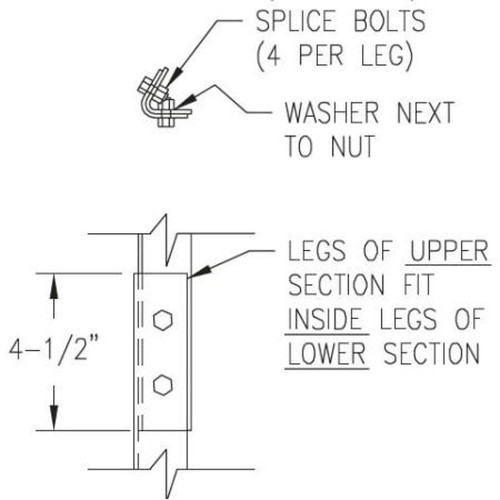 TRYLON 4.78.0201.000 Splice Bolt Kit for Connecting Titan Tower Section #13 to Anchor Stub Leg #14