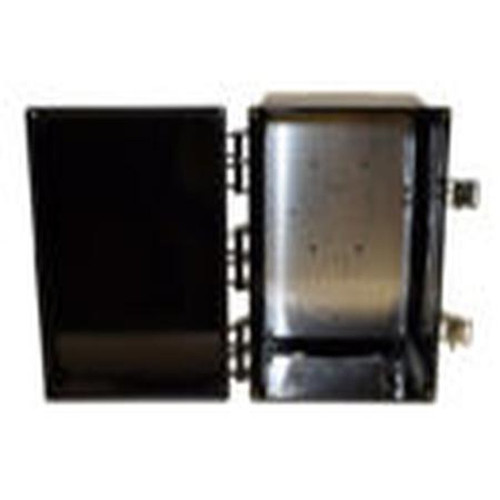 VENTEV V12106LO-4.5B 12X10X6 Black Enclosure.Solid Door Latch Lock, Back Panel, Mounting Feet, Cord Grip Hole (cord Grip Included), (4) 0.5" Holes