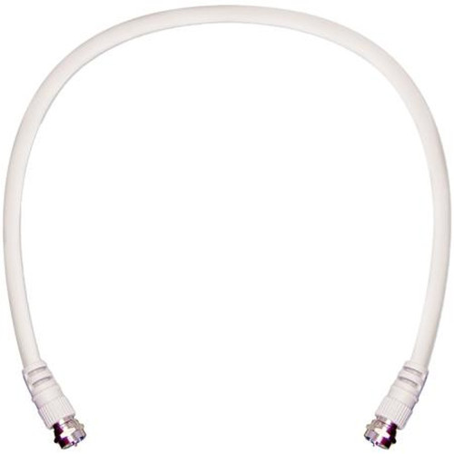 WEBOOST 950602 2ft RG-6 Low Loss White Coaxial Cable with F-Male Connectors