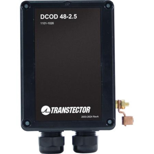 TRANSTECTOR 1101-1025 48VDC Outdoor Surge Protector with 2.5 Ka Nominal Discharge Current.3 Pin No/nc/c Contacts, Dry Contacts for Alarming, Wall