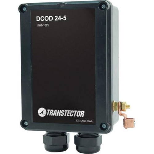 TRANSTECTOR 1101-1026 24VDC Outdoor Surge Protector with 5 Ka Nominal Discharge Current.Three Mode Protection, Dry Contacts for Alarming, Wall Mount