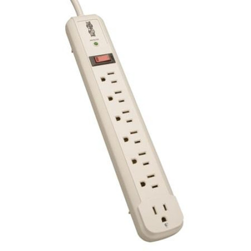 4' TLP74R Protect It! 7-Outlet Surge Protector 1 Diag LED