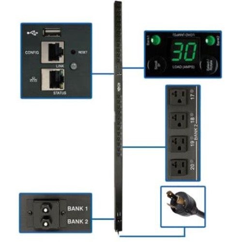 Tripp PDUMV30NETLX Lite 10' 2.9kW Single-Phase Switched Pdu, 120V TAA