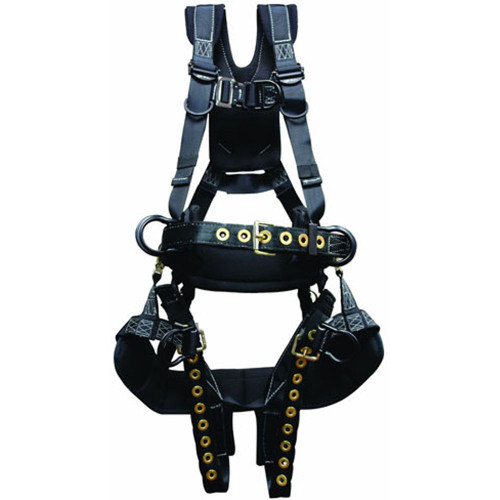 Elk River Tower Harness Tongue Buckles Leg Straps, 6 D-Rings, Large