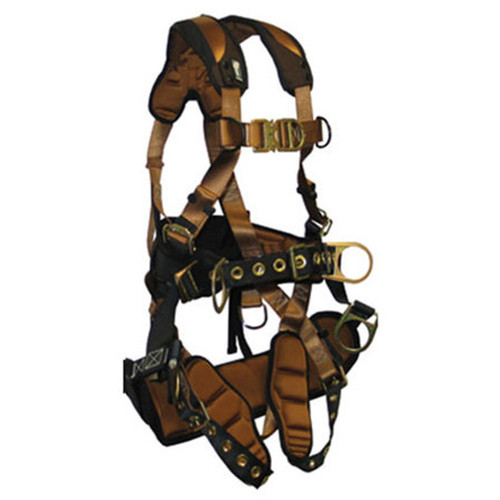 FallTech Tower Harness 6 D-Ring Tongue_ & Buckle Leg Straps, Small