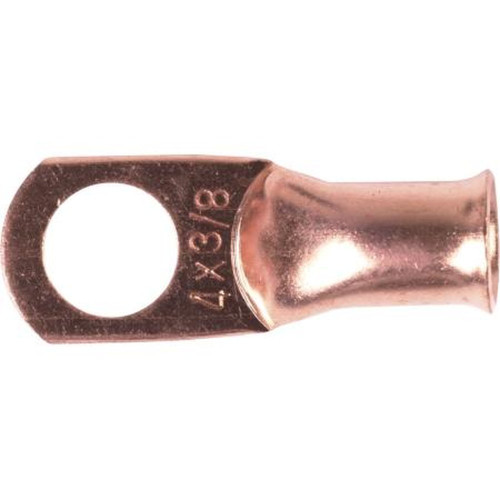HAINES HCL438 PRODUCTS One Hole Copper Lug.Wire Gauge 4, Stud Size 3/8" Used for Grounding.10 Pack