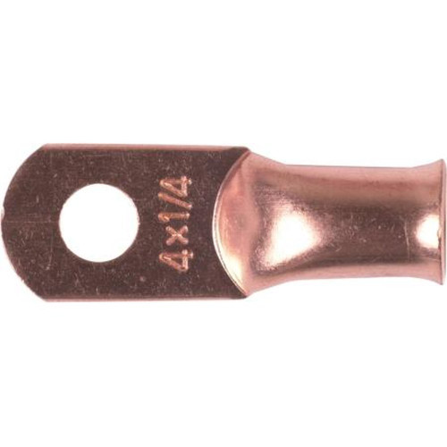 HAINES HCL414 PRODUCTS One Hole Copper Lug.Wire Gauge 4, Stud Size 1/4" Used for Grounding.10 Pack
