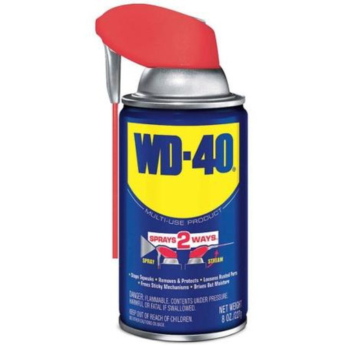 WD-40 490026 Multipurpose Lubricant.8 Oz Aerosol.Lubricates, Displaces Moisture, Stops Sqeaks, Protects Metal & Loosens Rusted Parts.Smart Straw