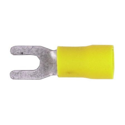 HAINES 68805 PRODUCTS Vinyl Insulated Block Spade Crimp Lug for Wire Sizes 12-10 Ga.and #6 Size Stud or Screw.Butted Seam.600-1000V.100/box
