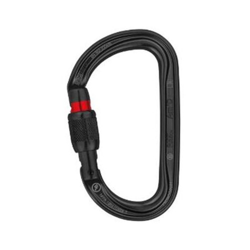 PETZL M34A SLN Asymmetrical Aluminum Carabiner with SCREW-LOCK and 25 Mm Gate Opening Black