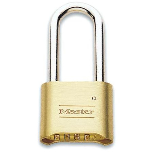 MASTER 175LH LOCK Resettable Combination Padlock, Four Digits, 2 Inch Wide Body, Solid Brass; Set Your Own Combination to Any of 10,000 Combos.2-1/4"