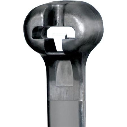 PANDIUT BT2S-C0 8" Cable Tie with Metal Barb, Weather Resistant Nylon, Standard Cross Section, Black,.185" W, 2" Max Bundle 50 Lb Min Loop Tensile