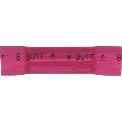 3M MV8BCX Vinyl Insulated Brazed Seam Connector for Wire Size 8 Ga.10 per Box.600-1000V Maximum.Red