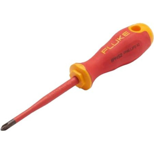 FLUKE IPHS2 Insulated Philips Screwdriver #2, 4", 1000 V.Handle Size of 4.2 X 1.4" (106 X 36 Mm)