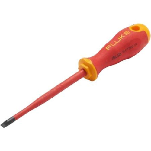 FLUKE ISLS8 Insulated Slotted Screwdriver, 0.25 X 5 In, 1000 V.Handle Size 4.2 X 1.4 in (106 X 36 Mm)