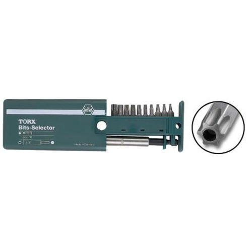 WIHA 79247 Tamper-Resistant Torx(r) Bit Box.10 Bits w/1/4" Magnetic Bit Holder & Box Sizes: T7s, T8s, T9s, T10s, T15s, T20s, T25s, 27s, T30s, T40s