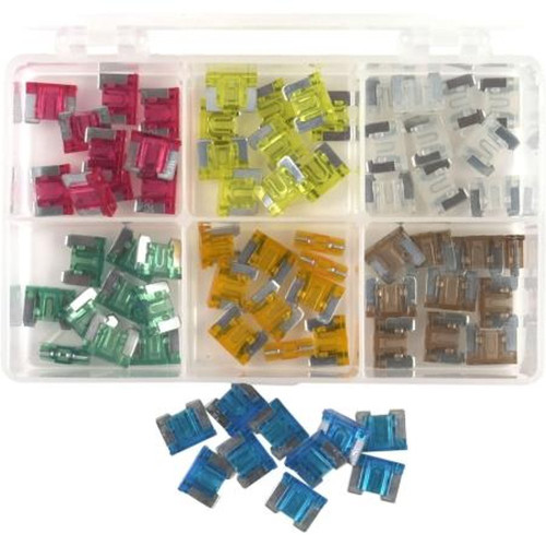 HAINES LOW KIT PRODUCTS Mini ATM Low Profile Fuse Kit.Contains 10 Each of 5, 7.5, 10 15, 20, 25, & 30 Amp Low Profile Fuses.in Plastic Case