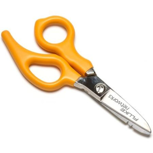 FLUKE 44300000 Networks' Electrician's D-Snips Scissors W/strip Notches & Serrated Lower Blade Minimizes Wire Slippage Cutting 19- & 23 Gauge Wire