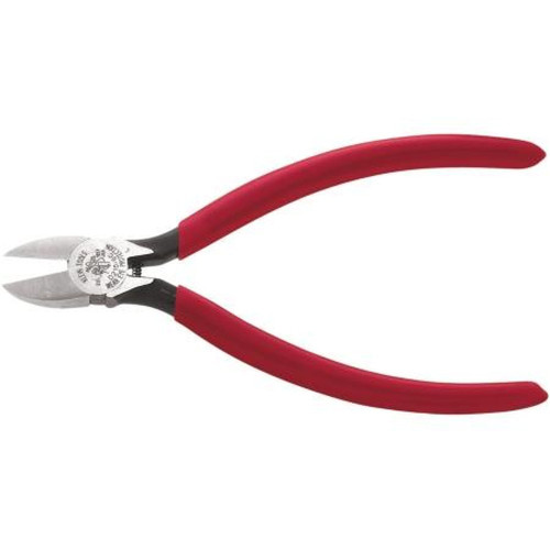 KLEIN D210-6C Standard Diagonal-Cutting Pliers Semi-Flush Cutting.Trims Plastic or Printed Circuit Boards.Spring-Loaded OAL 6-1/8", Plastic Dipped