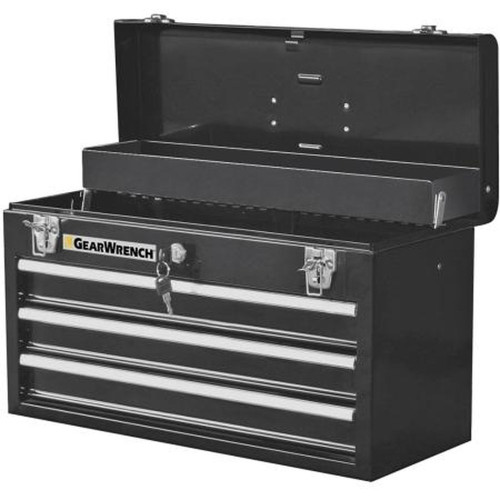 GEARWRENCH 83151 Portable 3 Drawer Tool Box Features Ball Bearing Drawer Slides, Keyed Center Lock, and Cantilever Tray.12" X 10" X 8.5"