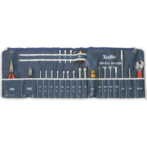 XCELITE 99SMN Service Kit.23 Pc 99-Series Kit Includes: Handles; Interchangeable Screwdriver Blades, Nutdriver Blades, Reamer, Extension, Pliers,