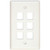 SIGNAMAX SKF-6-WH 6 Port Single Gang Keystone Jack Faceplate.Color Is White.Made of High Impact Thermoplastic
