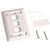COMMSCOPE 108168501 L Type Flush-Mounted Faceplate with 3 Ports, White.High Impact, Flame Retardant, UL-Rated 94, V-0, Thermoplastic