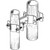 COMPROD 112-85 Clamp Set.Parallel Mounting of Two 1.5"-3.5" Pipes.Holds One Pipe 3" from the Other.Consists of Center H Piece & Two Half Straps