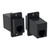 L-COM ECF5044S-BK Modular Coupler, RJ11 (6x4), Cat 3, Straight, Black
