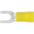 HAINES YS10 PRODUCTS Vinyl Insulated Block Fork Terminal with Butted Seam for Wire Sizes 12-10 Gauge and # 10 Size Stud.100 Pack.color YELLOW