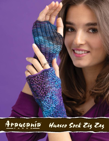 Araucania Pattern - Huasco Sock Zig Zag A122-02 Arched Armwarmers