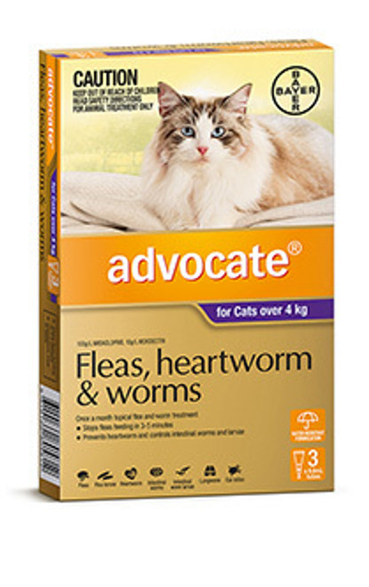 ADVOCATE PURPLE LARGE CAT (4-8kg) 3 PACK