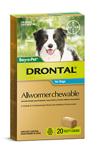 Drontal For Medium Dogs 10Kg Chewable 20'S