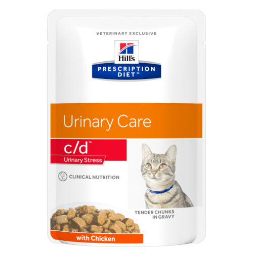 Hills Prescription Diet Feline c/d Urinary Stress Chicken Pouches 12 x 85g