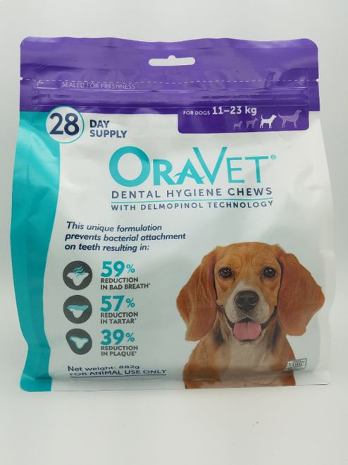 Oravet Dental Hygiene Chews for Medium Dogs (11-23kg) 28 pack