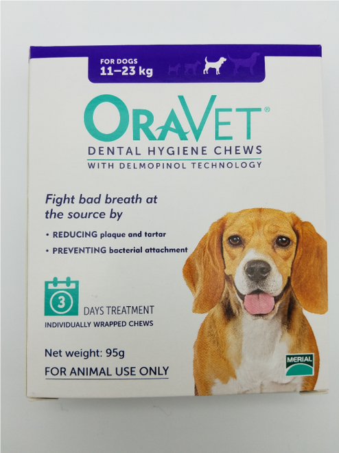 Oravet Dental Hygiene Chews for Medium Dogs (11-23kg) Trial 3 pack