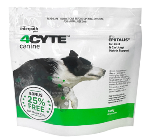 4CYTE Canine 125g Bonus Pack 25% Free
