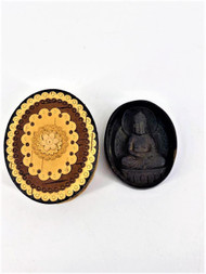 Stunning travel Buddha in an ornate, decorative box. 